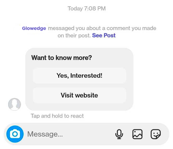 glowedge instagram comment